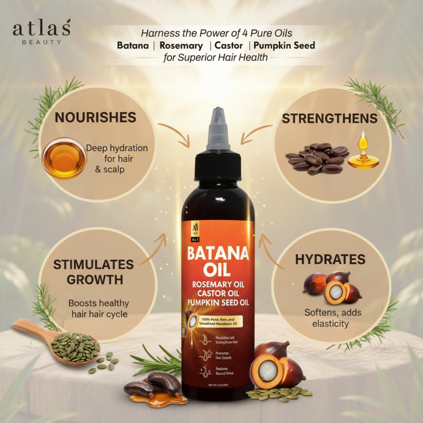 Batana Natural Hair Growth Oil (4-in-1 liquid)